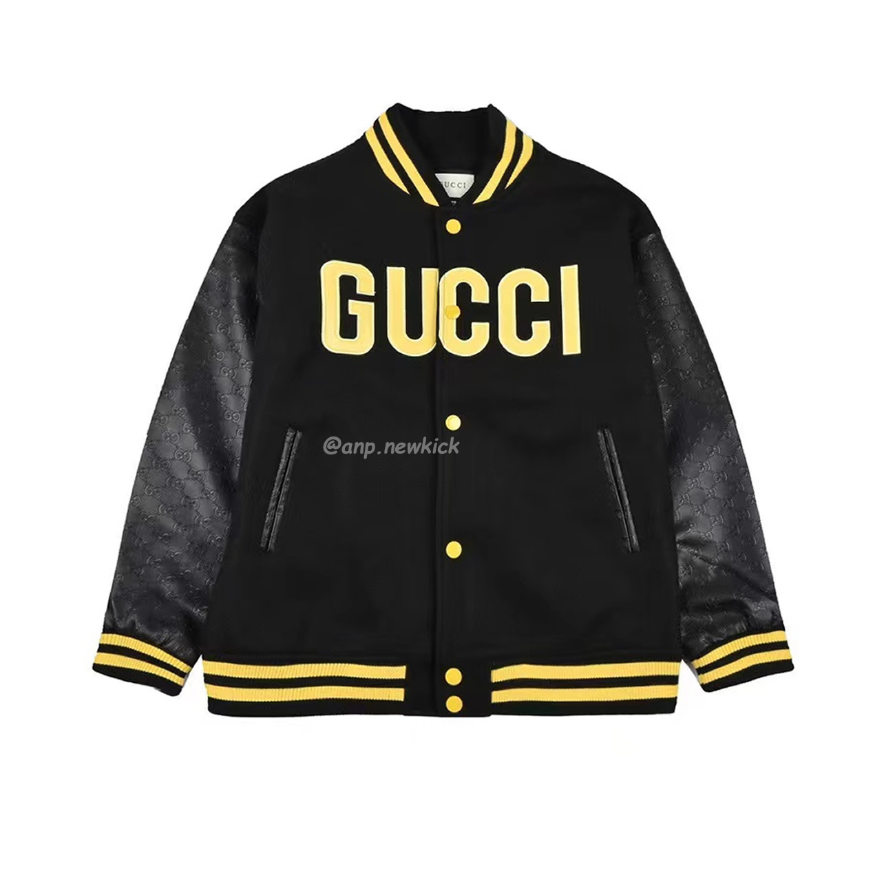 Gucci Wool Sweater Black Jacket Double G Pineapple Embroidered Patchwork Design (1) - newkick.cc